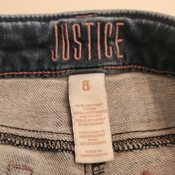 Justice Denim Jean Shorts Size 8 - Picture 3 of 6